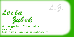 leila zubek business card